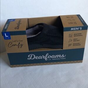 Dearfoams Men’s Black Slip-on Indoor/Outdoor Slipper Shoes Size 11-12